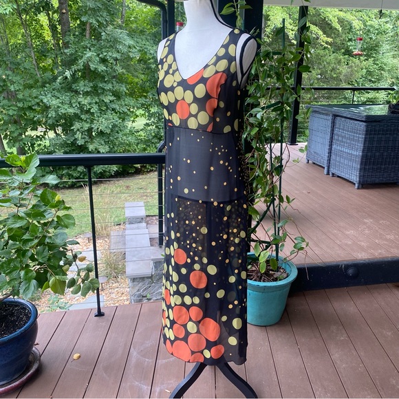 JOHNNY WAS  🌺Silk Dress, XS 🌺 Black silk slip underneath 🌺A VERY RARE DRESS! - Picture 12 of 13